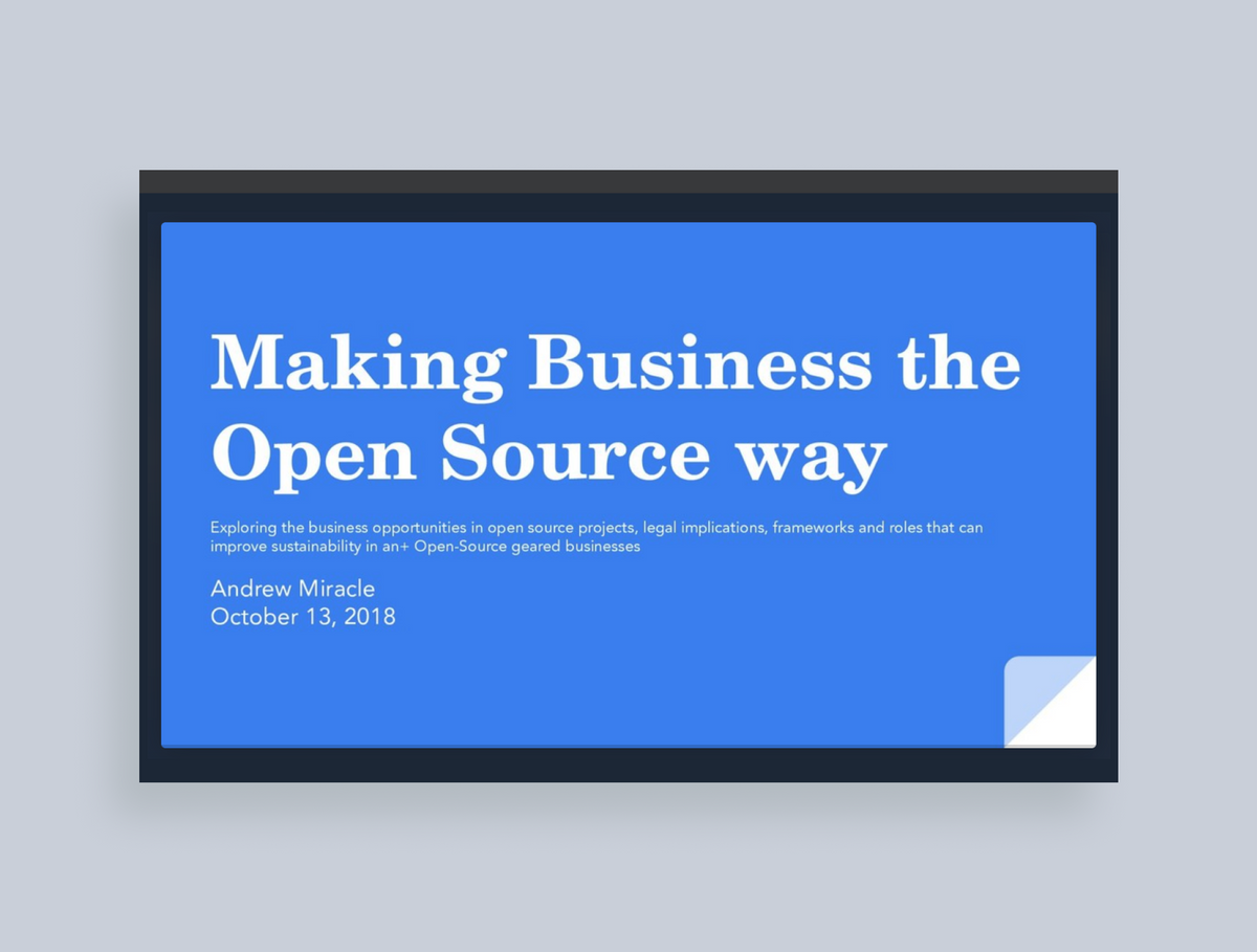 Doing Business the Open source way