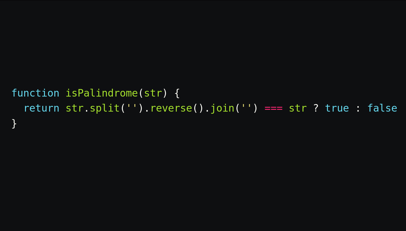 Palindrome in Javascript
