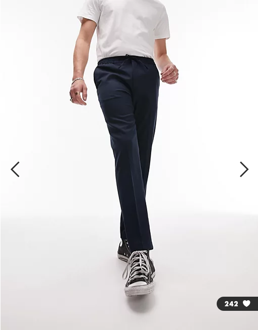 Topman skinny smart trousers in navy
