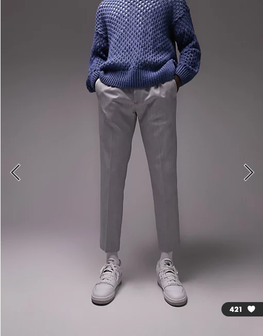 Topman skinny smart trousers in light grey